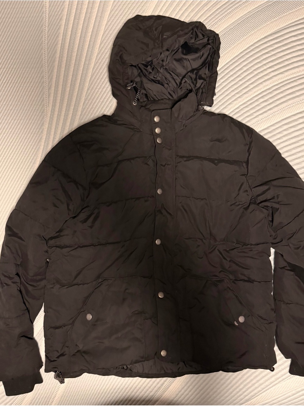 Old Navy Black Hooded Puffer Coat